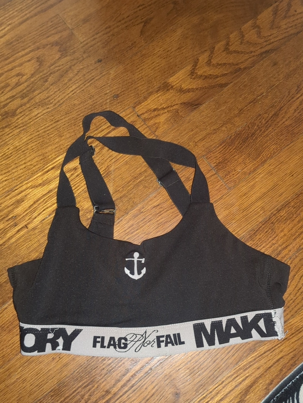 OLD SCHOOL flag nor fail black & white bra
